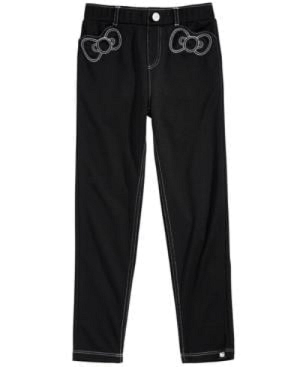 Hello Kitty Toddler Girl's Ponte Knit Bow Leggings Black Size 2T