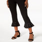 INC International Concepts Women's Studded Ruffle Hem Pants Black Size 16 Petite