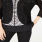 JM Collection Women's Mixed Stitch Cotton Cardigan Sweater White Size Petite S