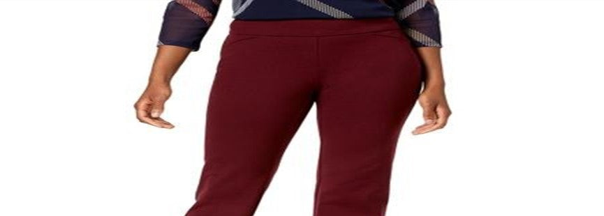 Charter Club Women's Cambridge Slim Leg Tummy Slimming Leggings Maroon Size 8P