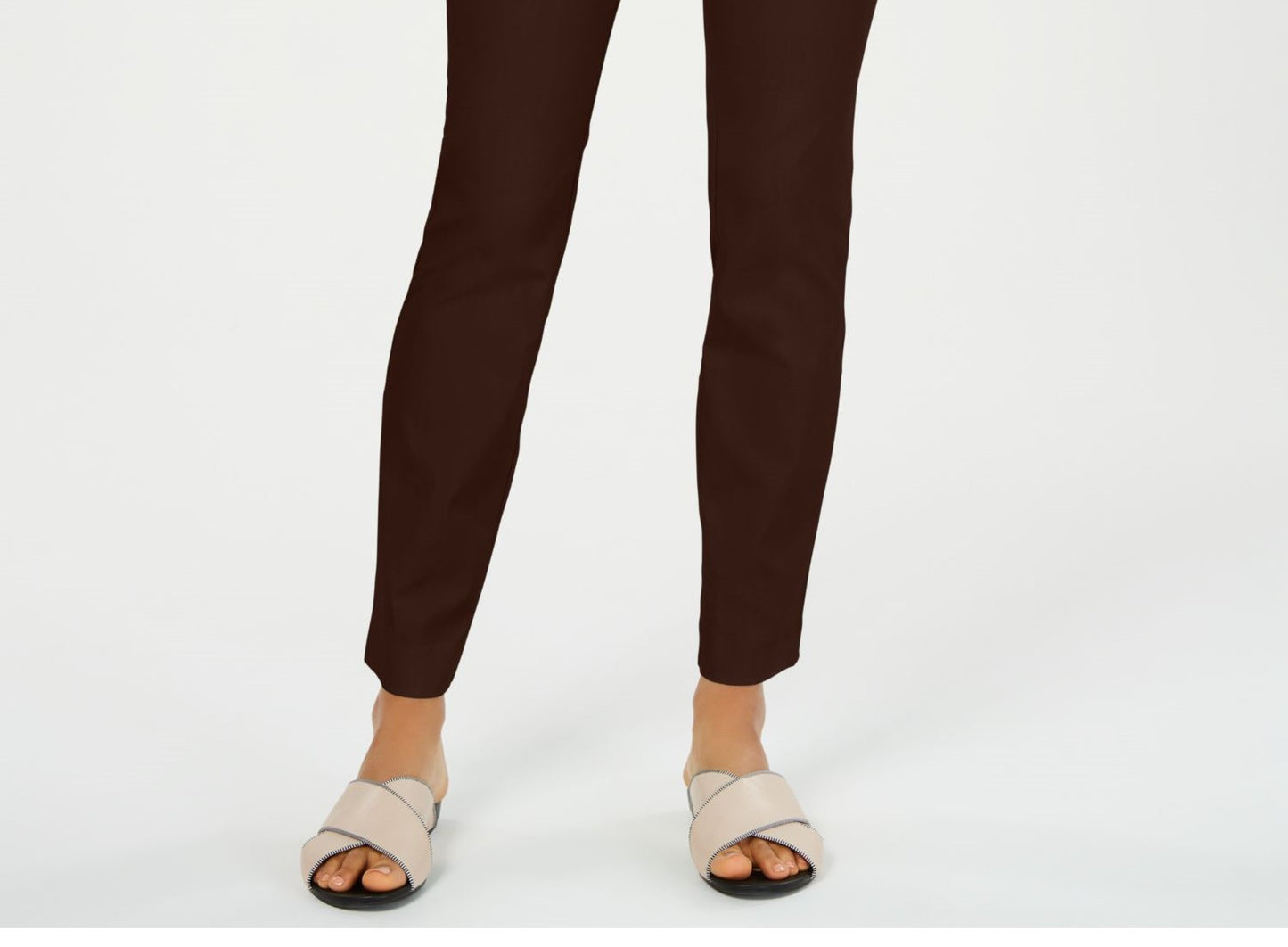 Charter Club Women's Solid Straight Leg Wear to Work Pants Dark Chocolate Size 18