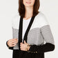 Charter Club Women's Button Cuff Open Front Cardigan Black Size Petite Small