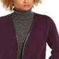 Charter Club Women's Milano Cotton Open Front Cardigan Purple Size Medium