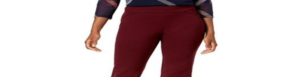 Charter Club Women's Cambridge Slim Leg Tummy Slimming Leggings Maroon Size 16P