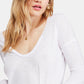 Free People Women's Long Sleeve V Neck Top White Size Medium