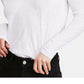 Free People Women's Long Sleeve V Neck Top White Size Medium