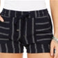 Style & Co Women's Striped Linen Blend Shorts Blue Size X-Large