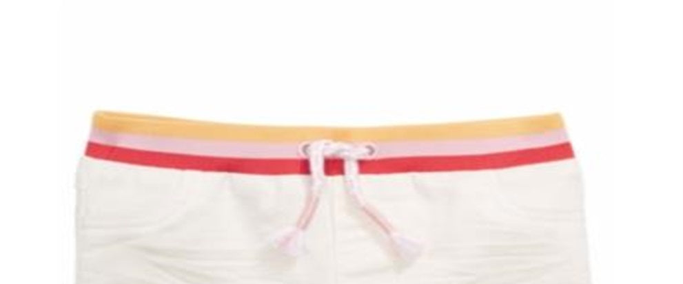 First Impressions Baby Girl's Striped Waist Denim Shorts White Size 18MOS