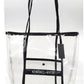 Kendall + Kylie Women's Logo PVC Tote Handbag Purse Black Size One Size