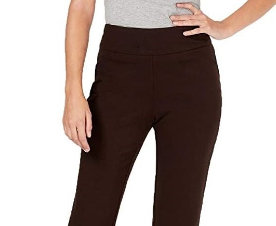 Charter Club Women's Pull on Ponte Knit Pants Brown Size 4 Petite