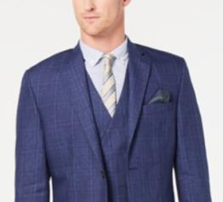 Ralph Lauren Men's Sport Coat R Plaid Two Button Blue Size 48
