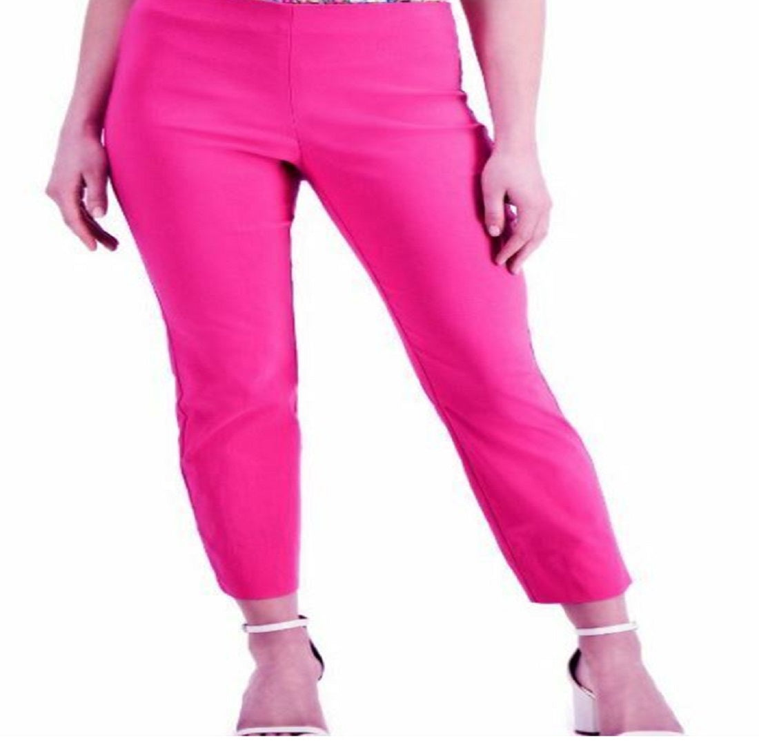 Charter Club Women's Chelsea Tummy Control Skinny Leg Ankle Pants Pink Size 12