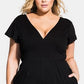 City Chic Women's V Deep Playsuit Black Size X-Small