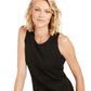 Charter Club Women's Cashmere Sleeveless Sweater Black Size S