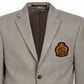 Ralph Lauren Big Boy's Solid Sport Coat with Faux Suede Elbow Patches Gray Size 16