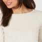 Charter Club Women's Pima Cotton Button Shoulder Top Oat Size Petite S/M