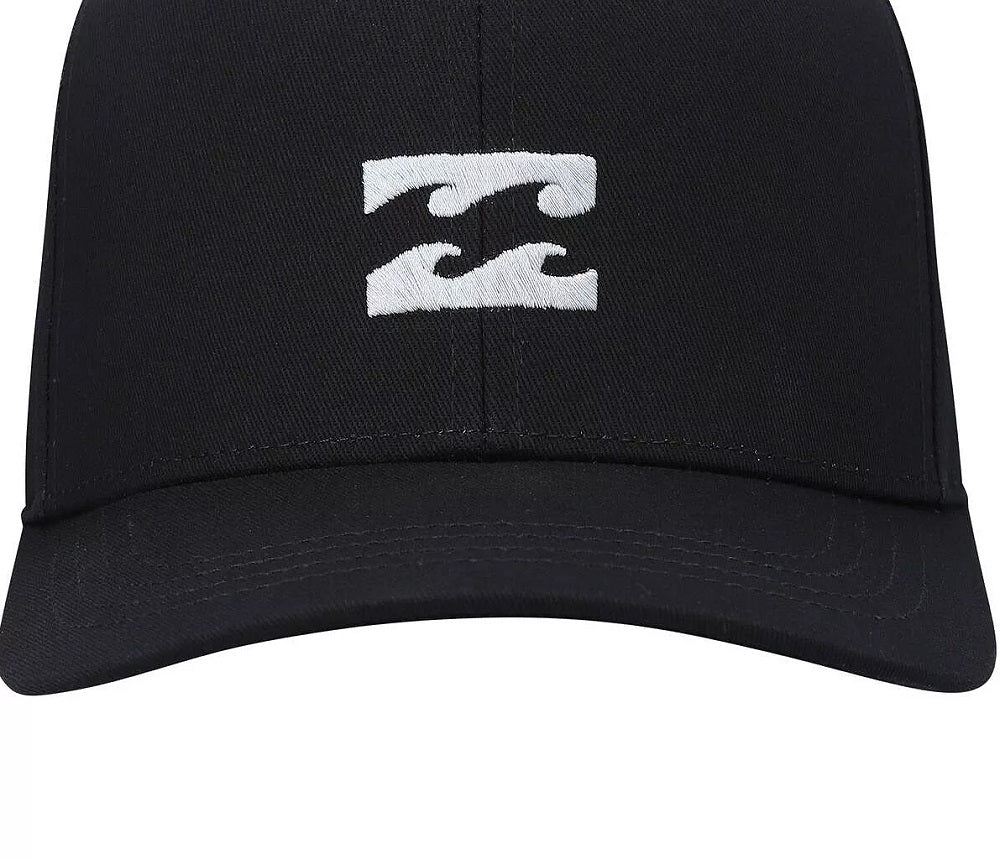 Billabong Men's All Day Logo Embroidered Snapback Hat Black Size Regular