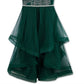 Speechless Big Girl's Beaded Crinoline Trim Dress Green Size 12