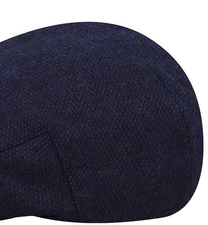 Country Men's Wool Blend British Windowpane Cap Blue Size X-Large