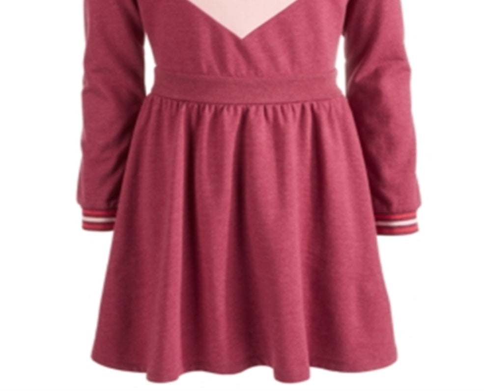 Epic Threads Big Girl's Chevron Sweatshirt Dress Red Size Large
