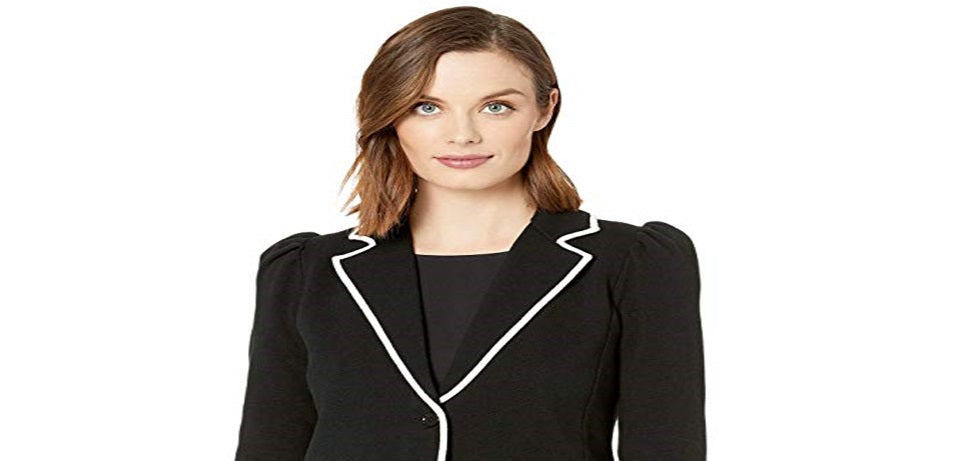 Ralph Lauren Women's TrimCotton Blend Blazer Black Size XL