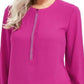 JM Collection Women's Pleated Back Blouse Pink Size XS