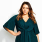 City Chic Women's DRESS KNOT FRONT Teal Size 22W