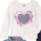 Kids Headquarters Little Girl's 3 Pc Houndstooth Vest T-Shirt & Denim Leggings Set Blue Size 6