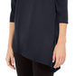 Alfani Women's Asymmetrical Cut Out Top Navy- Size Petite M