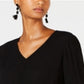 INC International Concepts Women's Tie Front Top Black Size Petite