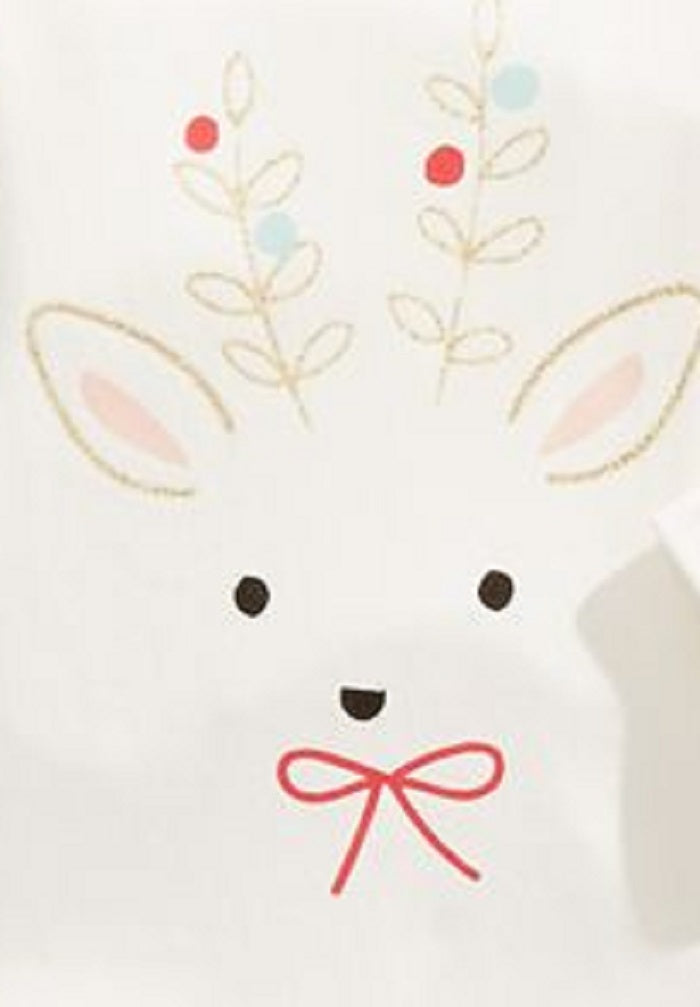 First Impressions Baby Girl's 2 Pc Cotton Reindeer Bodysuit & Footie Pants Set Pink Size 6-9MOS