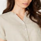 Charter Club Women's Linen Tie Front Shirt Brown Size XXL