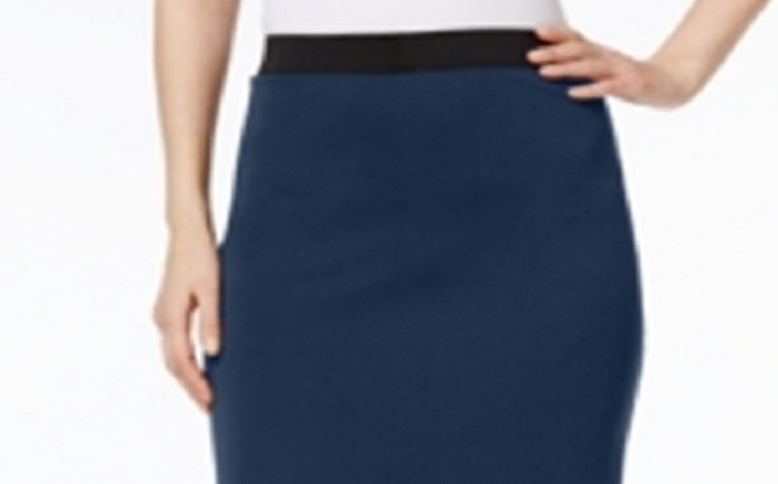 Alfani Women's Below Knee Pencil Skirt Blue Size XS