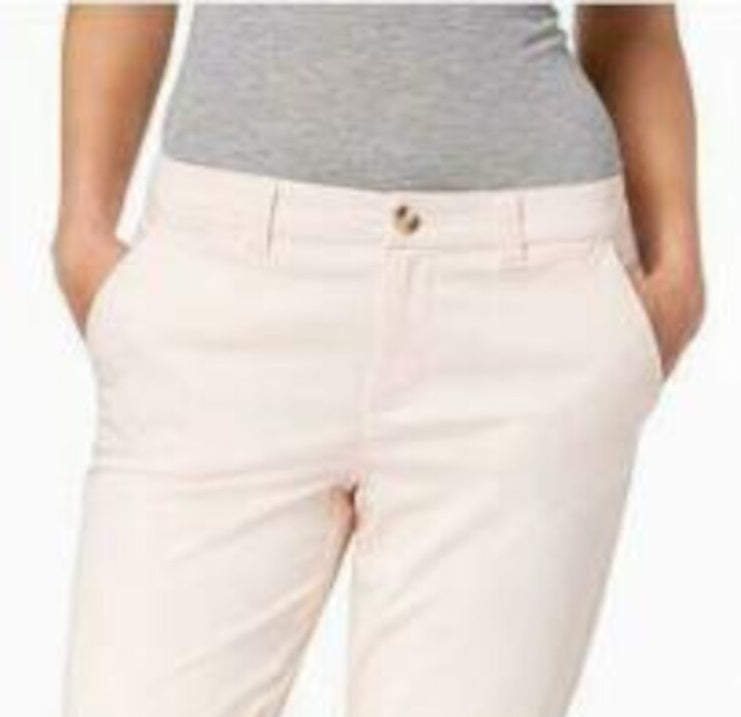 Maison Jules Women's Zippered Straight Leg Pants Pink Size 4