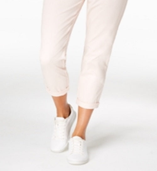 Maison Jules Women's Pocketed Zippered Straight Leg Pants Pink Size 8