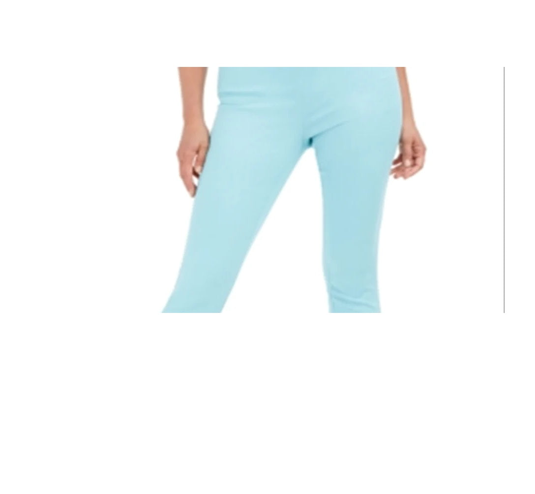 Charter Club Women's  Chelsea Twill Tummy-Control Cropped Pants  Blue Size 8