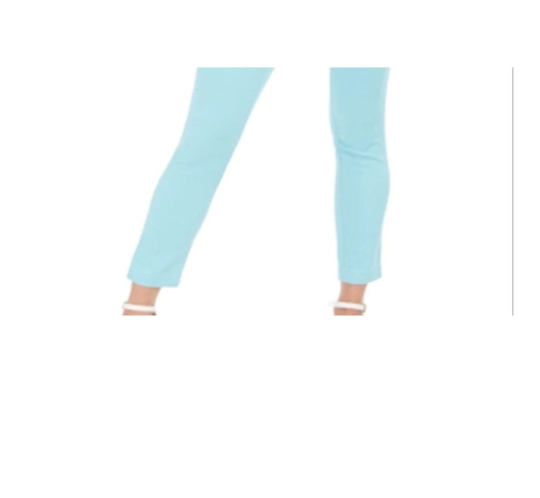 Charter Club Women's  Chelsea Twill Tummy-Control Cropped Pants  Blue Size 8