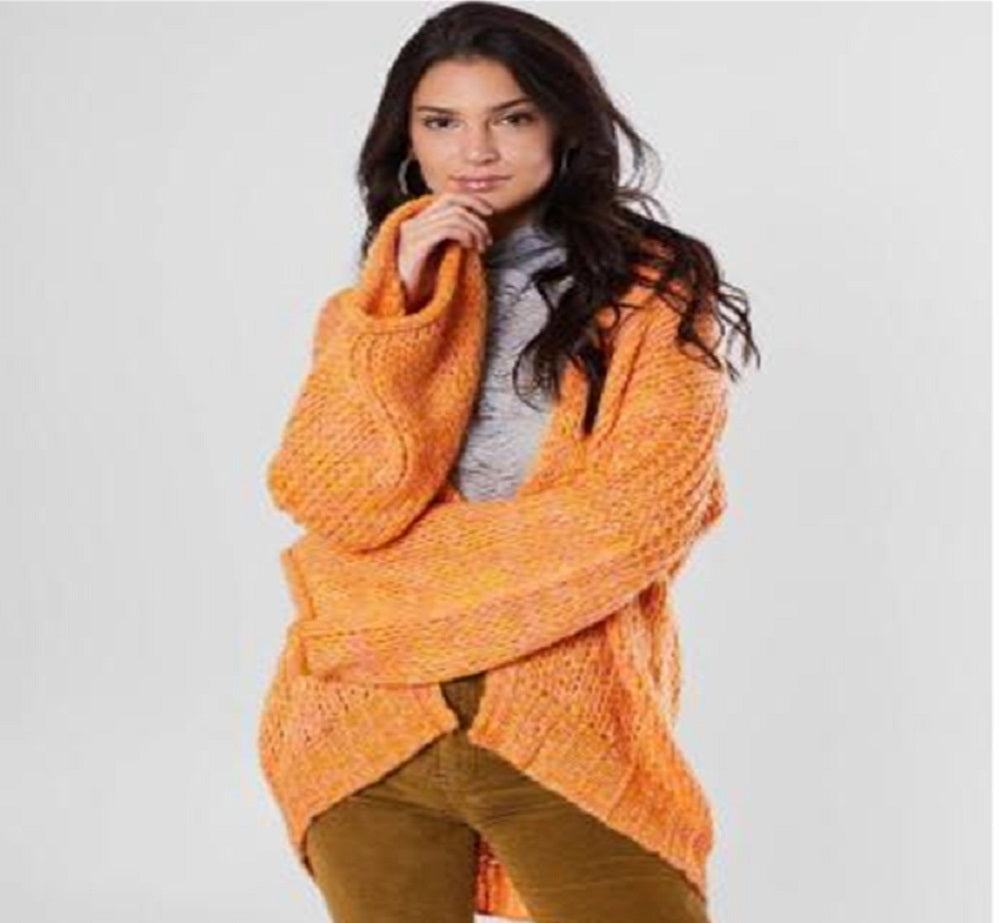 Anns Cottage Women's Bell Sleeves Drapey Cardigan Sweater Yellow Size X-Small