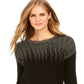 Alfani Women's Metallic-Detail Vented-Hem Sweater  Black Size Petite S