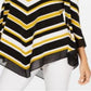 Alfani Women's Striped V Hem Top Yellow Size Petite M