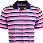 अटैक लाइफ बाय ग्रेग नॉर्मन पुरुषों की रोडमैप धारीदार पोलो कैजुअल शर्ट पर्पल साइज़ S