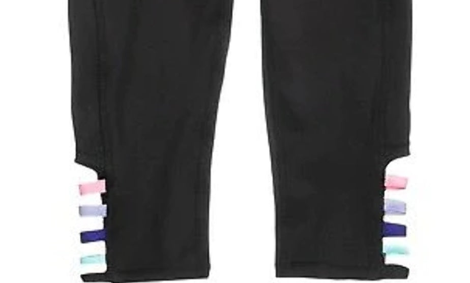 Ideology Big Girl's Cage Capri Leggings Black Size-S 7/8