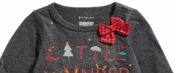 First Impressions Toddler Girl's Little Wonder Print T-Shirt Gray Size 3T