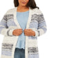 Style & Co Women's Striped Texture Cardigan Blue Size 0X