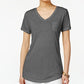 Style & Co Women's V Neck Pocket T-Shirt Gray Size PP