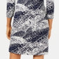 JM Collection Women's Printed Zip Front Dress Blue Size Petite
