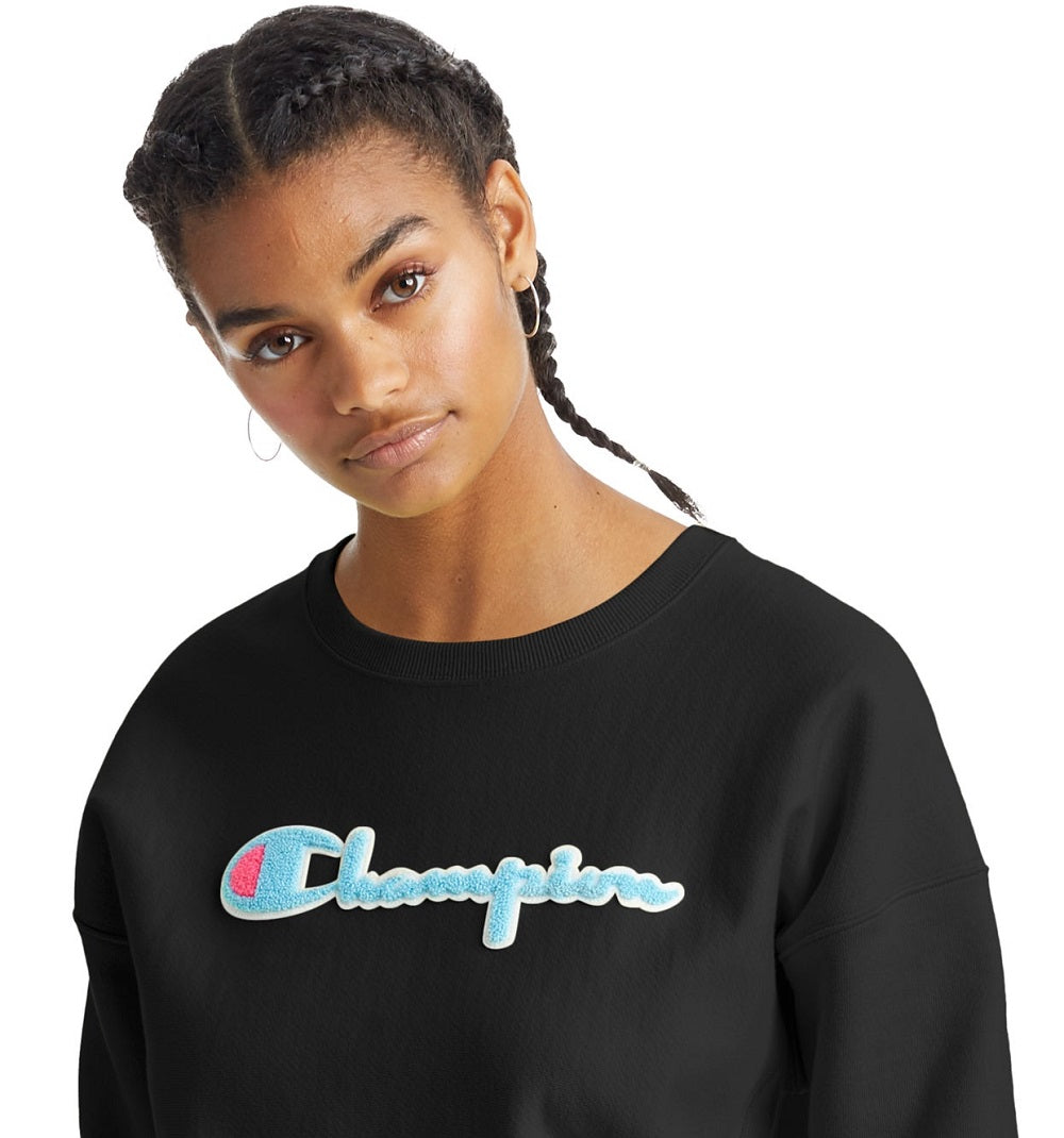 Champion Women's Fitness Activewear Sweatshirt Black Size X-Small