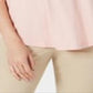 JM Collection Women's Chevron Paint Printed Top Pink Size Petite
