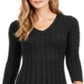 Jessica Howard Women's Cable Knit Sweater Dress Black Size Large