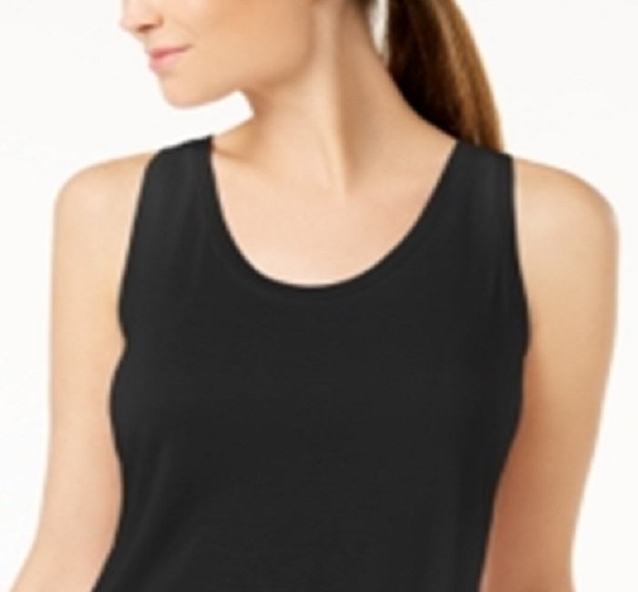 Maison Jules Women's Scoop Neck Tank Top Black Size XX-Large